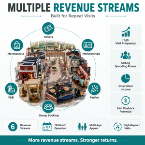 Casas de Juego de Dos Niveles con Tiendas de Calle en Miniatura <span class=keywords><strong>para</strong></span> Juego de Roles, Centro de Entretenimiento Familiar Interior (FEC), Centro Comercial de Vehículos, Proyecto Familiar, Diseño Personalizado - Product Image 2