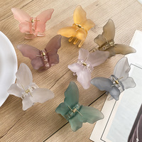 Yucat Großhandel Koreanische Mode Frauen Haarschmuck Klare Acryl Haars pangen Transparente Schmetterling Kunststoff Haar klaue