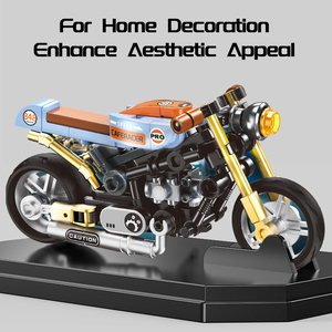 FEELO 97 Piezas, Bloques de Construcción de Motocicleta Estilo Café Racer Vintage, Modelo Retro Roadster, Vitrina, Cultura Clásica del Motociclismo, Juguete Electrónico - Product Image 6