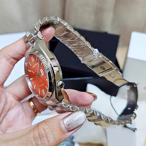 Men's <b>Automatic</b> Mechanical Date Luminous <b>Chronograph</b> Orange Dial Steel Bracelet Watch - Product Image 5