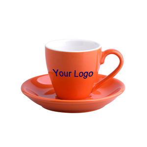 Juego de Tazas y Platos de Cerámica con Logotipo Personalizado RG, Tazas Coloridas para Capuchino y Espresso, Regalo Promocional para Hoteles, Cafeterías y Empresas, 350 ml - Product Image 2