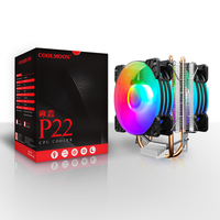 COOLMOON kipas pendingin CPU 3pin, pendingin udara komputer P22 P2 warna tetap, penjualan laris kipas CPU PC Gaming INTEL AMD