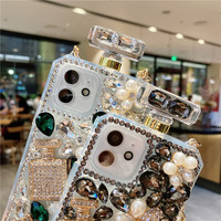 Jmax Luxe Bling Diamant Bouteille De Parfum Bandoulière Longe Mobile Téléphone étui pour iphone 11 12 13 14 15 X XR XS Pro Max