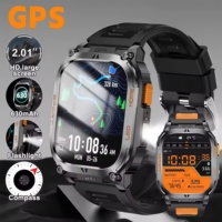 Reloj Inteligente Deportivo de Moda QX18, Pantalla LED de 2.01 Pulgadas, Linterna, SOS, IP68, Brújula, GLONASS, 630 mAh, Rastreador de Actividad Física, GPS, Android, Contesta Llamadas