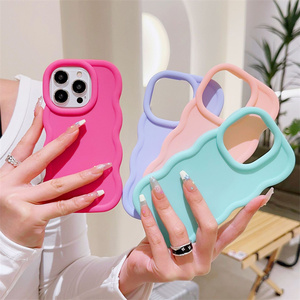 새로운 인기 있는 무광 캔디 컬러 TPU 웨이브 폰 케이스 (아이폰 17, 16, 15, 14, 13, <span class=keywords><strong>12</strong></span>, 11 Pro Max 호환) 충격 방지 실리콘 케이스 - Product Image 1