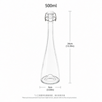 Bouteille en verre de 500 ml avec bouchon à bascule hermétique, distributeur d'huile d'olive et de vinaigre pour le stockage en cuisine, vin maison
