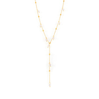 Collier Ras-du-Cou Luxe Rétro Niche Perles d'Imitation Gland Chaîne Clavicule Or 18K Bijoux pour Fêtes et Occasions