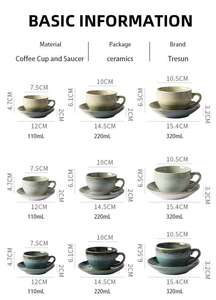 Tazas Retro de Gres, Tazas Jumbo para Latte, Taza de Café de Cerámica con Esmalte Reactivo y Compartimento para Salsas, para Oficina y Hogar - Product Image 6