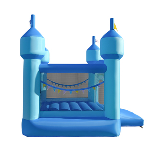 Château gonflable bleu écologique en tissu Oxford avec souffleur ETL pour 3-4 enfants, idéal pour fêtes intérieures et extérieures – Offre Spéciale - Product Image 4