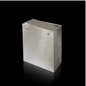 Stainless Steel Waste <b>Bin</b> Rectangular With Flip Lid Commercial Bathroom Indoor Minimalist Design - Product Image 4