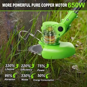 21V 4.0Ah Battery-Powered Industrial Cordless Lawn Trimmer 3-in-1 Weed Wacker Grass Cutter <b>Garden</b> Pruner <b>String</b> Metal S-115 Batt - Product Image 5