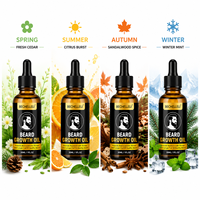 Kit de Soin de la Barbe Bio : Sérum de Croissance à l'Huile de Jojoba et d'Argan, Huile Efficace pour Remplir les Zones Clairsemées, Adoucissant et Revitalisant pour Barbe Homme (OEM)