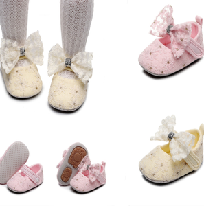 Chaussures de princesse brodées en dentelle avec nœud pour enfants, chaussures de fête pour bébés filles, vente en gros, nouveauté - Product Image 2