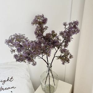 Flores Artificiales de Pino Yasunobu, Color Morado Oscuro, Verde y Blanco, Plástico Suave, Decoración para Bodas y Hogar, 60 cm - Product Image 5