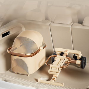 काले/खाकी/बेज डिचचबल फोल्डेबल एल्यूमीनियम मिश्र धातु उच्च कार्बन स्टील ऑक्साइड कपड़े पालतू जानवर छोटे मध्यम पालतू जानवरों के लिए - Product Image 4