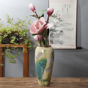 Jarrón de Cerámica y Porcelana Pintado a Mano de Alta Calidad, Centro de Mesa Único para el Hogar, Jarrón de Flores con Diseño Floral - Product Image 5