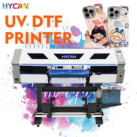 Printer UV DTF Roll-to-Roll Otomatis Baru 60cm dengan Printhead XP600/i3200/Tx800, Film AB, Stiker Kristal, Dekorasi Cangkir Botol Hadiah