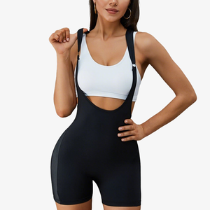 Nouveaux ensembles de sport moulants 2 pièces pour femmes, combishorts côtelés décontractés et élégants pour l'été, vêtements de gym personnalisés - Product Image 3