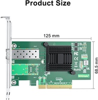 Tarjeta de red X520-DA1 10Gbps PCI-E NIC, puerto SFP único, controlador Intel 82599EN, adaptador Ethernet compatible con Windows