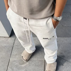 Pantalon de survêtement pour homme, coupe droite, à ourlet ouvert, matelassé, imprimé, ample et décontracté, personnalisable avec logo, uni, vente en gros - Product Image 3