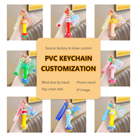 Kunden spezifische 3D Stereo Anhänger Weich gummi Schlüssel bund PVC & Silikon Puppe mit UV-Druck Metall Auto Schlüssel halter hängende Ornamente