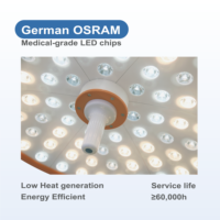 Lampe chirurgicale LED à double dôme certifiée CE avec lampe principale et lampe satellite, CRI élevé 96, éclairage 160000LUX
