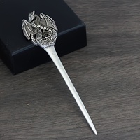 Pince à cheveux unisexe en alliage style vintage nordique Dragon volant de 13 cm, idéale pour cadeau, vente en gros, modèle de pince à cheveux tendance Kun Hong