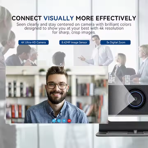 Barre <span class=keywords><strong>de</strong></span> vidéoconférence tout-<span class=keywords><strong>en</strong></span>-un TONGVEO 4K avec suivi automatique IA et réseau <span class=keywords><strong>de</strong></span> 8 microphones, compatible avec les principales plateformes - Product Image 2