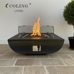 Coling Living GRC/CFRC Braciere a Gas con Fiamma Reale, Tavolo con Focolare a Gas Propano/Gas Naturale Ecologico per Terrazze e Balconi - Product Image 2