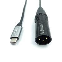 Adaptateur de câble audio Type-C vers XLR avec gaine en PVC, conducteur en cuivre sans oxygène, emballage individuel pour amplificateurs, enceintes, ordinateurs portables