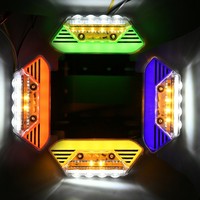 Feu de position latéral LED avec support en acier noir, couleurs bleu, vert, rouge, blanc, ambre, 12V 24V, étanche pour camion et remorque