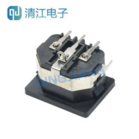 Alimentation électrique AC industrielle HC-99 C14 à trois broches, type carte, à trois pôles, avec coque en fer et pieds fixes