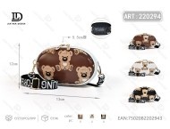 Borsa a Tracolla Ovale Rigida con Stampa Orso e Logo, Borsa Hobo da Donna per Tutte le Stagioni in Materiale PP con Chiusura a Cerniera - Product Image 1