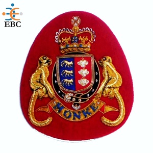 OEM artesanía bordada a mano lingotes personalizados insignias oficiales rango insignia parche alambre francés hecho a mano - Product Image 2