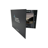 Support publicitaire LCD promotionnel fait main, vierge, pour module de carte, vente en gros, brochure vidéo noire