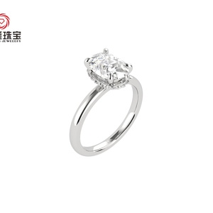 แหวนหมั้นเพชรแล็บโกรว์ทองคำแท้ 14K 18K หรูหราสำหรับผู้หญิง ได้รับการรับรองจาก IGI เพชรแล็บโกรว์ 2 กะรัต VVS เครื่องประดับเพชร - Product Image 1