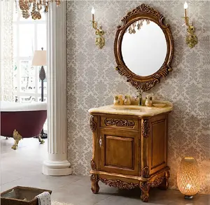 Популярная мебель для ванной комнаты в американском стиле, индивидуальные одинарные столики для ванной комнаты с раковинами и зеркалами