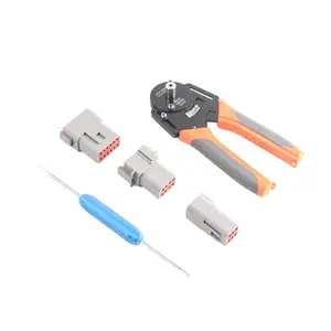 Kits de conector de fio padrão padrão dtm dt, série 2-12 pinos com ferramenta de friso, conector eletrônico de personalização, acessórios para automóveis
