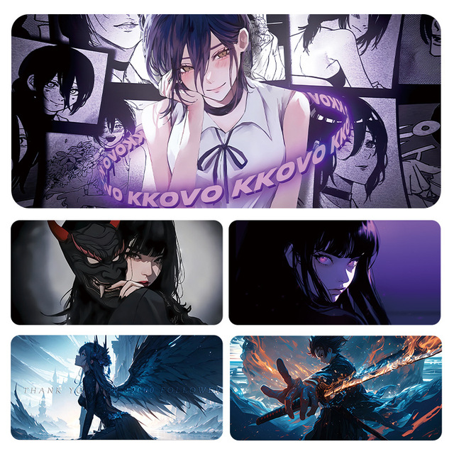 Customizable Gaming Mouse Pad with Various Anime Elements, Made of Rubber, Suitable for Home and Office, Available in Stock
