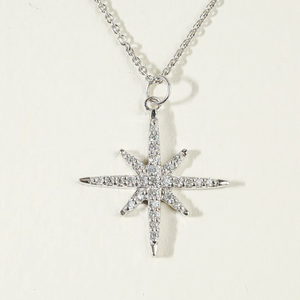 Collier Pendentif Boussole Étoile Polaire en Or Massif Superposé Minimaliste de Luxe avec Diamant Céleste Délicat, Bijou Fin, Cadeau pour Femme - Product Image 4