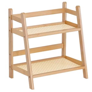 A corner of the table ~ solid wood tabletop storage rack with multiple layers of cup holders, <b>teacup</b> holders, and living room - Product Image 5