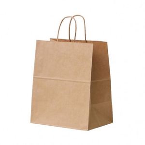 Recyclable Kraft Paper <b>Bag</b> with Twisted Handle Reusable Shopping Paper <b>Bags</b> logo Printed - Product Image 4