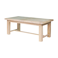 Table à manger en bois massif de chêne antique durable de haute qualité avec pieds en treillis, table de bureau