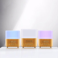 Diffuseur d'air électrique en bois LED ultrasonique innovant de 300ml avec haut-parleur Source d'alimentation USB portable pour usage domestique