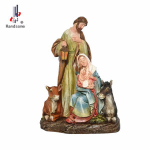 맞춤 제작 가능한 20인치 성가족상 폴리레진 <span class=keywords><strong>3D</strong></span> 종교 예술 크리스마스 장식품 소량 주문 가능 벽걸이 장식 예수 - Product Image 3