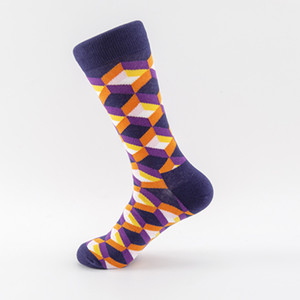 Calzini da uomo in cotone 200N con fantasia geometrica, cartoni animati, jacquard, a cubo magico 3D, uovo fritto, gatto, scacchiera - Calzini novità in cotone - Product Image 4