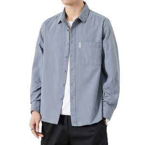 Vente en gros : Nouveaux Blousons Chemises en Coton Lavé à Manches Longues pour Hommes, en Flanelle d'Automne, Coupe Ample, Style Décontracté et Tricoté, pour le Travail - Product Image 4