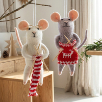 Pendentifs souris blancs et gris LANTINGXU avec longue queue à suspendre pour la décoration de la maison et des arbres – Adorables décorations de souris