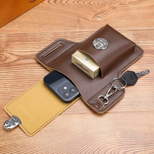 Nueva bolsa de cintura para teléfono móvil mejorada para hombres que trabajan en el sitio de construcción, Funda de cuero que puede sostener la caja de cigarrillos, llave colgante para cinturón - Product Image 2