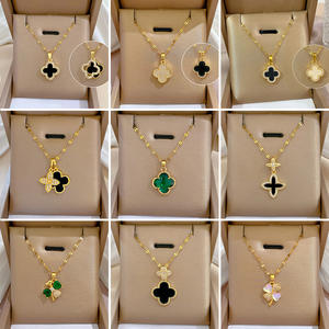 قلادة من الفولاذ المقاوم للصدأ، قلادة الحظ للجنسين، قلادة الحظ مرصعة بالألماس الدقيق، قلادة أنيقة مطلية كهربائياً - Product Image 6